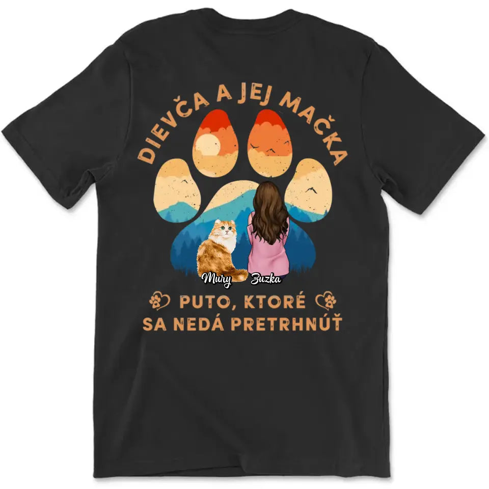 Muž a jeho mačka - (Čierne tričko)