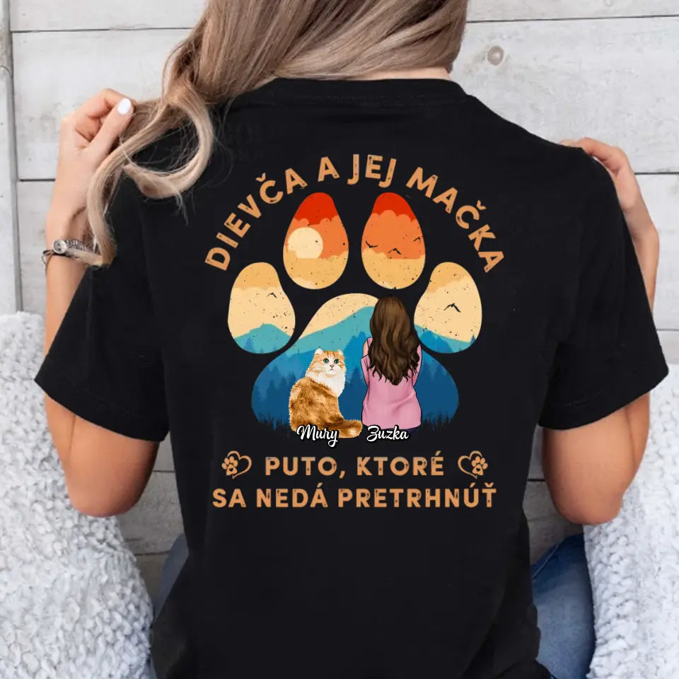 Muž a jeho mačka - (Čierne tričko)