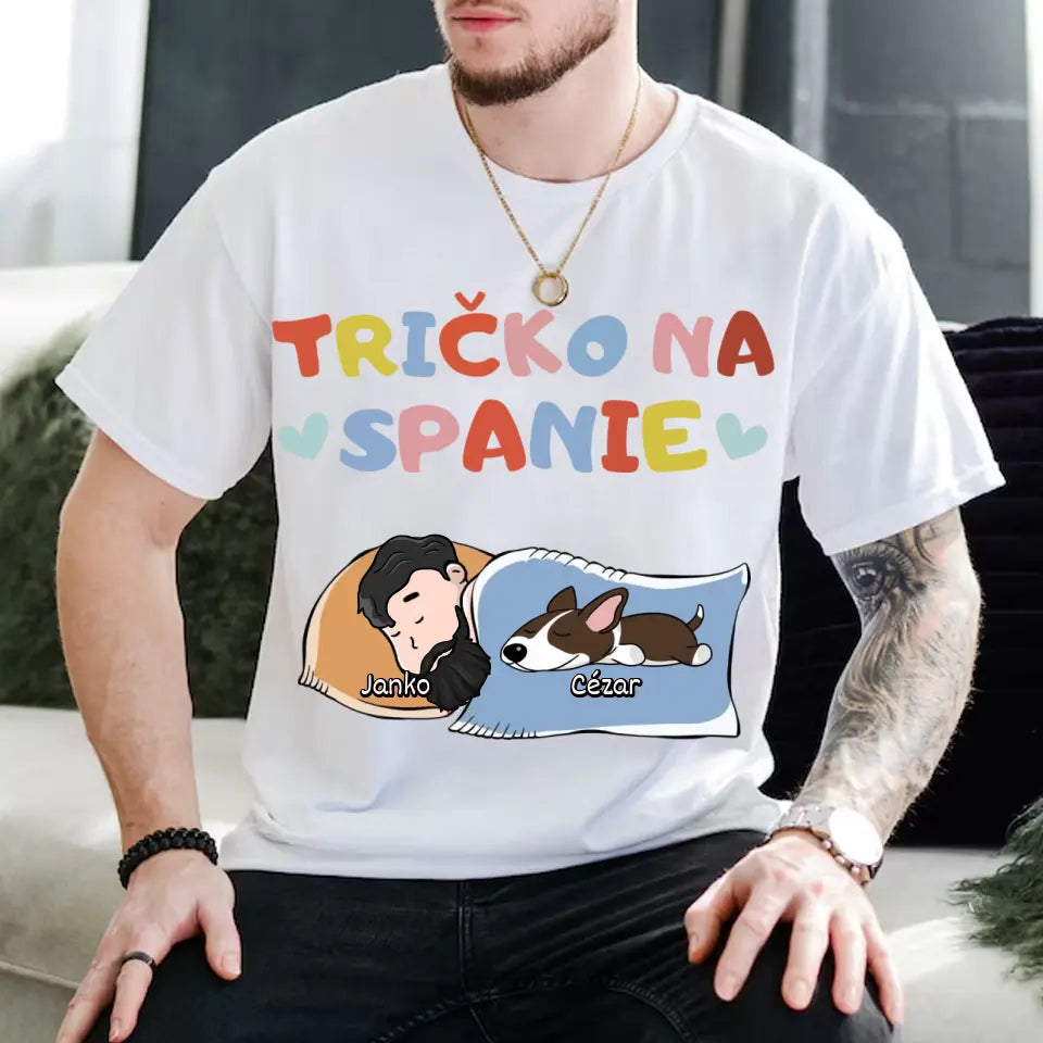 Tričko na spanie so psom (Biele)