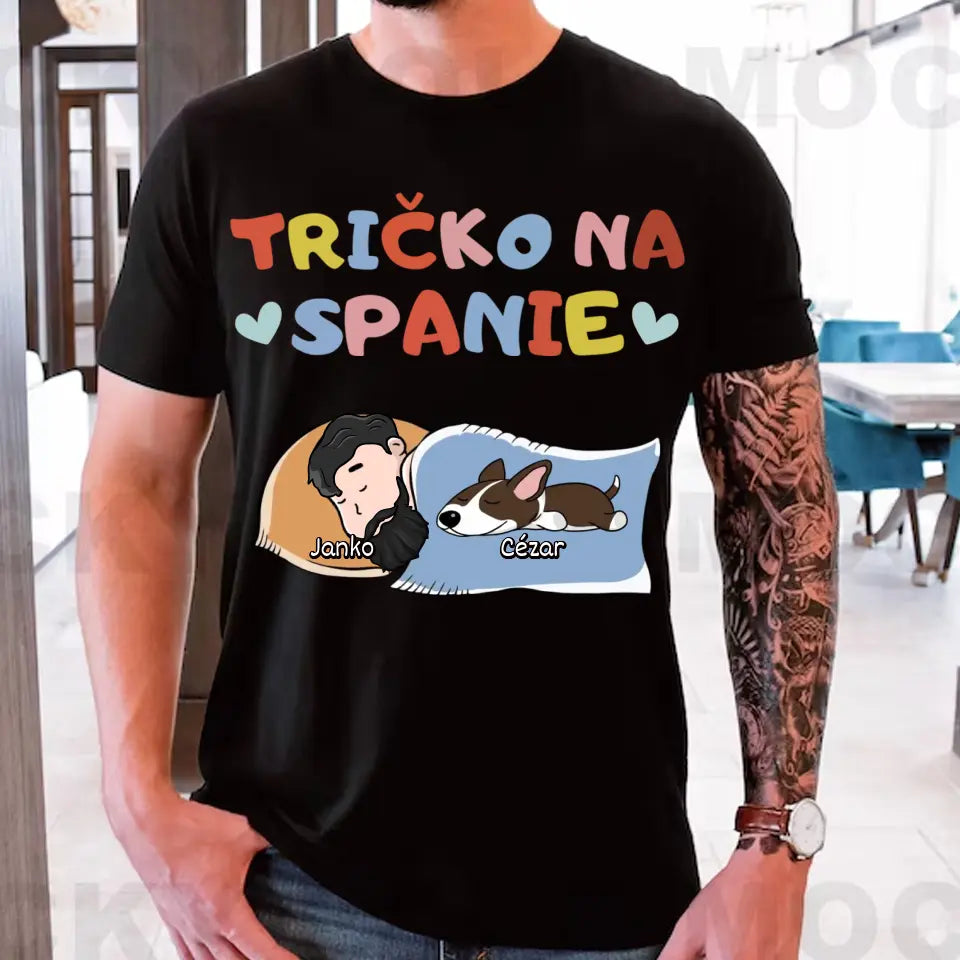 Tričko na spanie so psom (Biele)