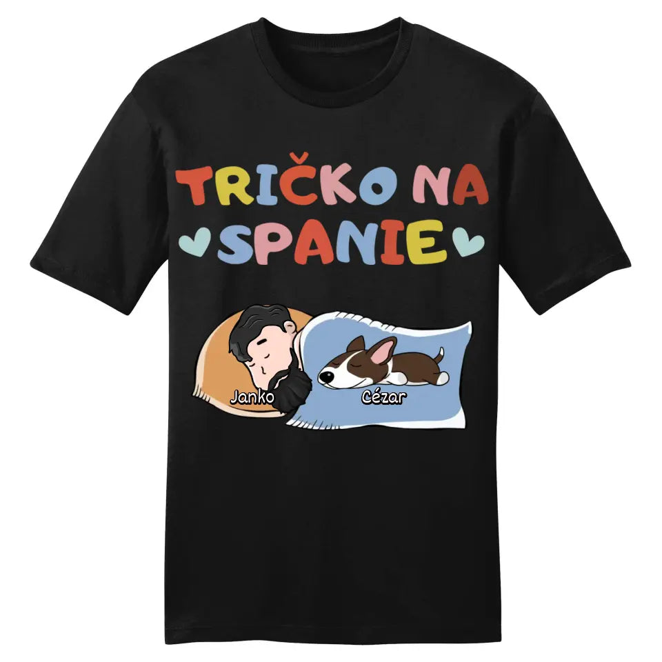 Tričko na spanie so psom (Čierne)